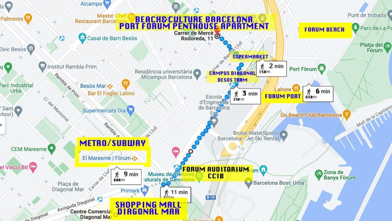 Beach & Culture Barcelona Port Forum Penthouse Apartment Сант Адриа де Бесос Екстериор снимка